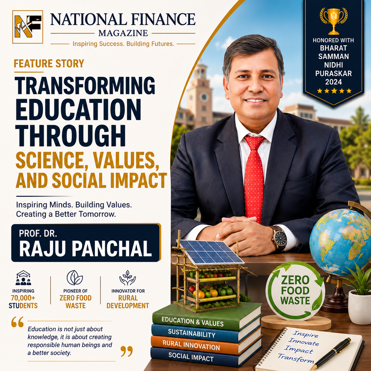 Dr. Raju Panchal National Finance Magazine feature story